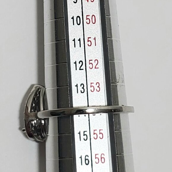 Sterling Silver Pear-Shaped Halo Ring (Size 6.75 - 7) - Picture 12 of 12